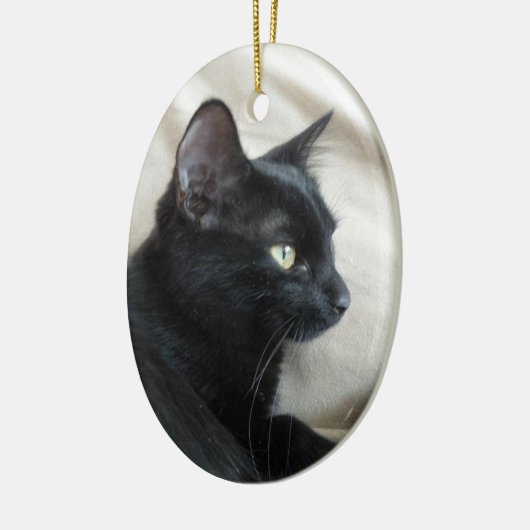 Zwarte kitten ornament (Links)
