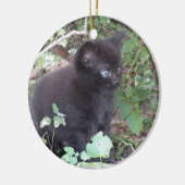 Zwarte kitten ornament (Links)