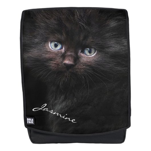 Zwarte Kitten Rugtassen (Voorkant)