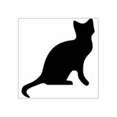Zwarte kitten silhouet rubberstempel (Afrduk)