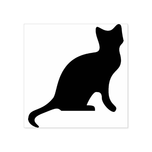 Zwarte kitten silhouet rubberstempel (Afrduk)
