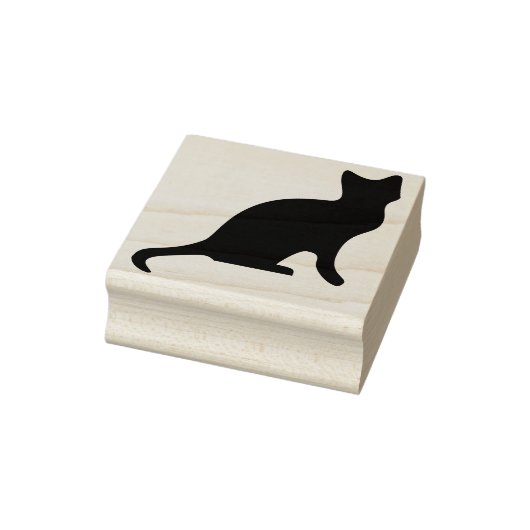 Zwarte kitten silhouet rubberstempel (Stempel)