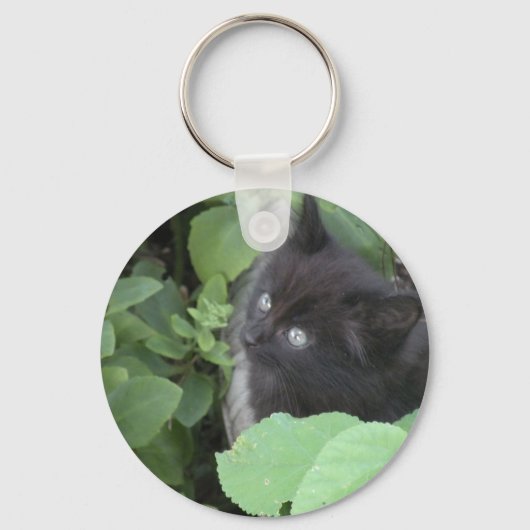 Zwarte kitten sleutelhanger (Voorkant)