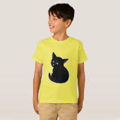 Zwarte kitten t-shirt (Voorkant volledig)