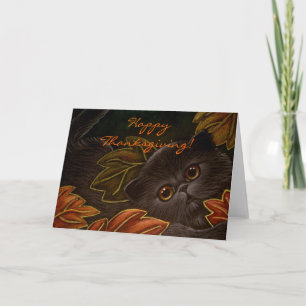 ZWARTE KITten THANKSGIVING KAART