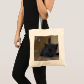 Zwarte Kitten Tote Bag (Voorkant (product))
