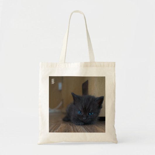 Zwarte Kitten Tote Bag (Voorkant)