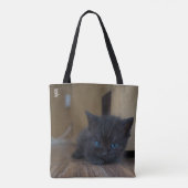 Zwarte Kitten Tote Bag (Achterkant)