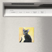 Zwarte kittenkat, oranje en gele magneet (Insitu (Vaatwasser))