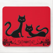 Zwarte Kittens Cartoon III Muismat (Voorkant)