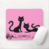 Zwarte Kittens Cartoon Mousepad Muismat (Met muis)