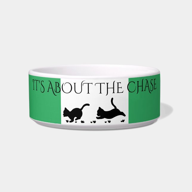 Zwarte kittens die op maat gekookt zijn! voerbakje (Voorkant)