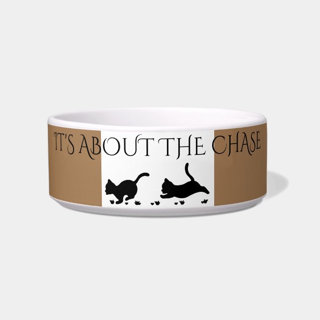 Zwarte kittens die op maat gekookt zijn! voerbakje (Voorkant)