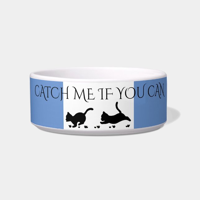 Zwarte kittens die op maat gekookt zijn! voerbakje (Voorkant)