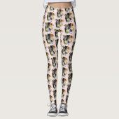 Zwarte Kittens Verfkwast Pot Kunstenaar Kat Roze Leggings (Voorkant)