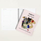 Zwarte Kittens Verfkwast Pot Kunstenaar Kat Roze Planner (Display)
