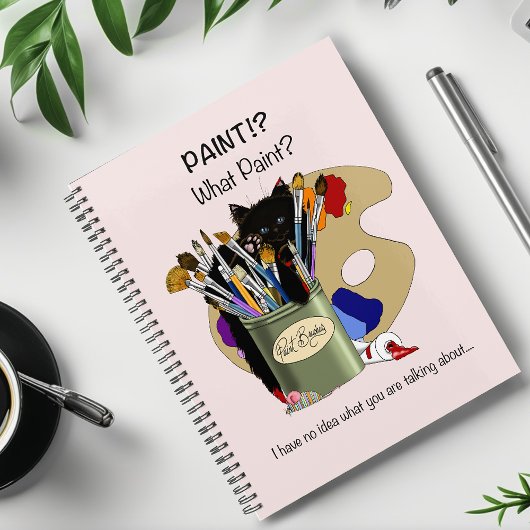 Zwarte Kittens Verfkwast Pot Kunstenaar Kat Roze Planner