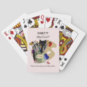 Zwarte Kittens Verfkwast Pot Kunstenaar Kat Roze Pokerkaarten (Achterkant)