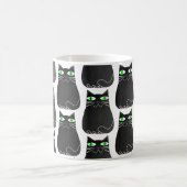 Zwarte Kitty Groene Ogen Custom Koffiemok (Center)