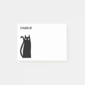 Zwarte Kitty Kat Gepersonaliseerd Post-it® Notes (Voorkant)