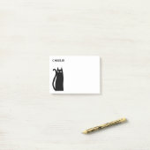 Zwarte Kitty Kat Gepersonaliseerd Post-it® Notes (Op bureau)