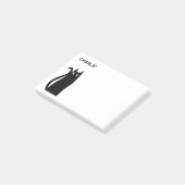 Zwarte Kitty Kat Gepersonaliseerd Post-it® Notes (Schuin)