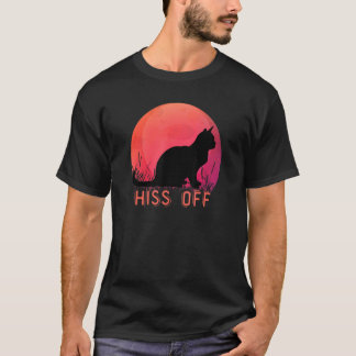 Zwarte Kitty Sissen Van Me Retro Zonsondergang Sti T-shirt