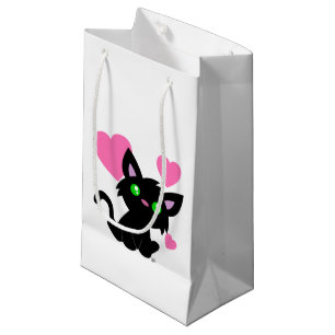 Zwarte Kittytas voor Valentijnsdag Klein Cadeauzakje