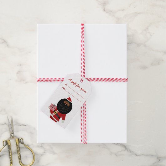 Zwarte klankkast cadeaulabel (Met Touw)