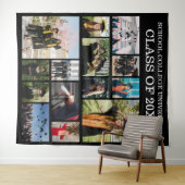 Zwarte klasfoto-collage wandkleed (In Situ (horizontaal))