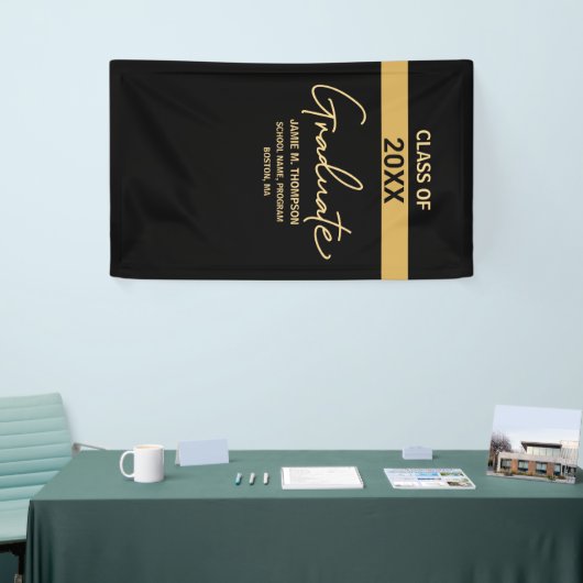 Zwarte klasse Afstuderen afstuderen Spandoek (Beurs)