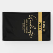 Zwarte klasse Afstuderen afstuderen Spandoek (Horizontaal)