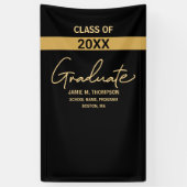 Zwarte klasse Afstuderen afstuderen Spandoek (Verticaal)