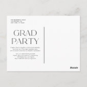 Zwarte klasse van 2022 Modern Minimalist Afstudere Briefkaart (Achterkant)