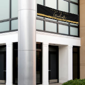 Zwarte Klasse van 2024 Afstuderen afstuderen Banne Spandoek (Buitenkant Gebouw)