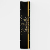 Zwarte Klasse van 2024 Afstuderen afstuderen Banne Spandoek (Verticaal)