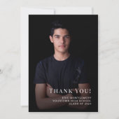 Zwarte Klasse van 2024 Afstuderen Dank u Foto Bedankkaart (Voorkant)