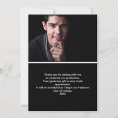 Zwarte Klasse van 2024 Afstuderen Dank u Foto Bedankkaart (Achterkant)