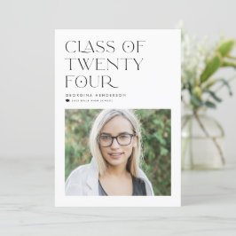 Zwarte Klasse van 2024 Modern Minimalistisch Afstu Aankondiging