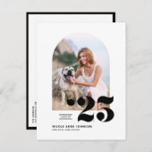 Zwarte Klasse van 2025 Arch Photo Afstuderen Uitnodiging Briefkaart (Voorkant / Achterkant)