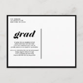 Zwarte Klasse van 2025 Arch Photo Afstuderen Uitnodiging Briefkaart (Achterkant)