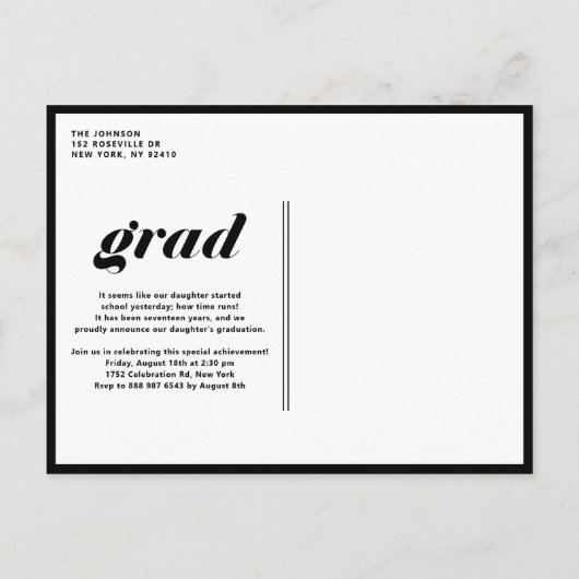 Zwarte Klasse van 2025 Arch Photo Afstuderen Uitnodiging Briefkaart (Achterkant)