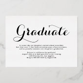 Zwarte Klasse van 2025 Photo Collage Afstuderen Folie Uitnodiging (Achterkant)