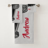 Zwarte Klassiek Corvette Design Bath-handdoekset Bad Handdoek (Insitu)