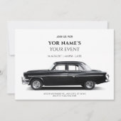 Zwarte klassieke auto kaart (Voorkant)