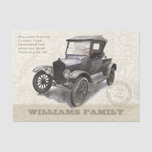 Zwarte Klassieke Auto Tissuepapier Jaren 20 (Voorkant)
