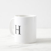 Zwarte Klassieke Elegante Monogram Koffiemok (Voorkant links)
