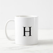 Zwarte Klassieke Elegante Monogram Koffiemok (Links)