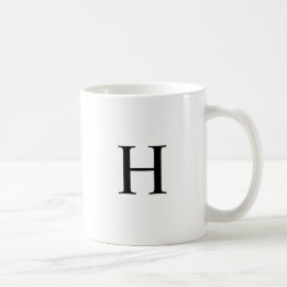 Zwarte Klassieke Elegante Monogram Koffiemok