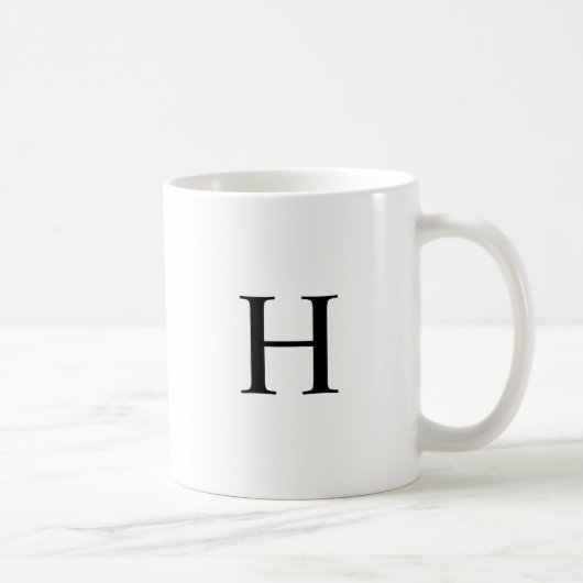 Zwarte Klassieke Elegante Monogram Koffiemok (Rechts)